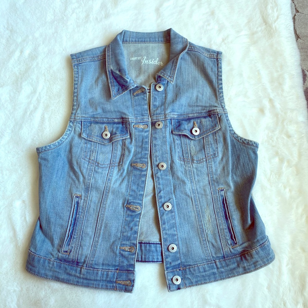 Cropped Denim Vest